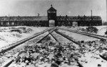 L’ingresso al KL Auschwitz-Birkenau; gennaio 1945;(IPN)